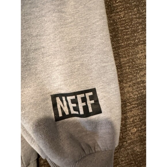 Disney Neff Mickey Mouse hoodie Sweatshirt Womens L  Gray Pockets Stars stripes - Picture 3 of 10